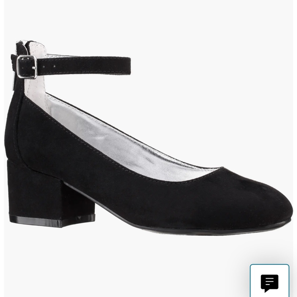 Nina Lennie Microsuede Black Girls Heel Dress Shoe Size 13